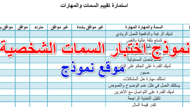 نموذج اختبار السمات الشخصية